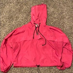 Pink cropped windbreaker